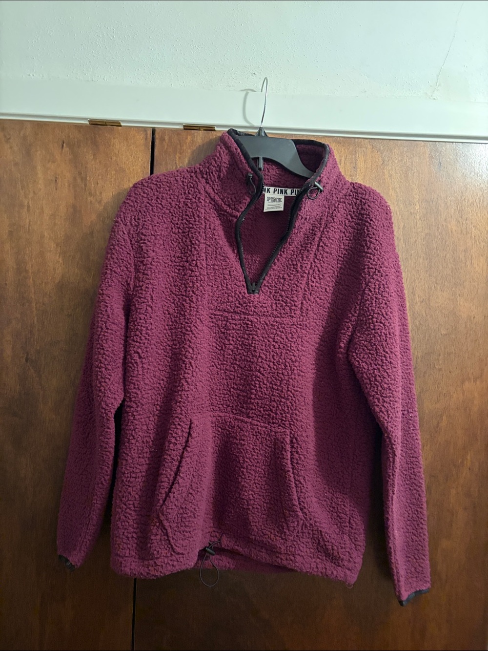 PINK Victoria's Secret Plum Sherpa Zip Pullover